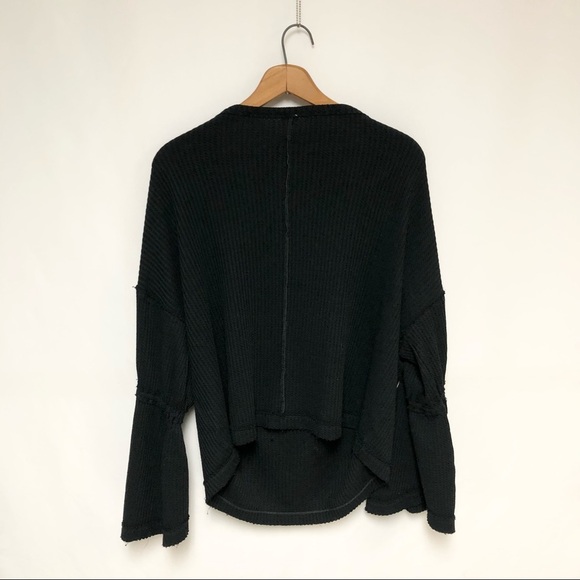 Free People Black Dahlia Thermal Top Sz L - Picture 7 of 11